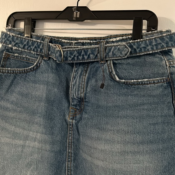 NEW Zara Basic Z1975 Denim Ring Belted Skirt - Picture 2 of 4